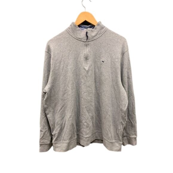 Vineyard Vines Quarter Zip Pullover Sweatshirt Men’s Gray Cotton Casual Size M - Picture 1 of 10
